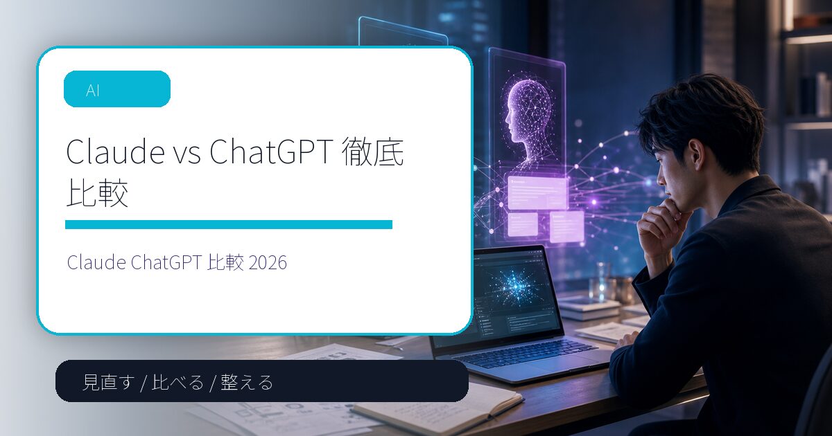 Claude vs ChatGPT 徹底比較2026【仕事・副業ならどちらを選ぶ？】
