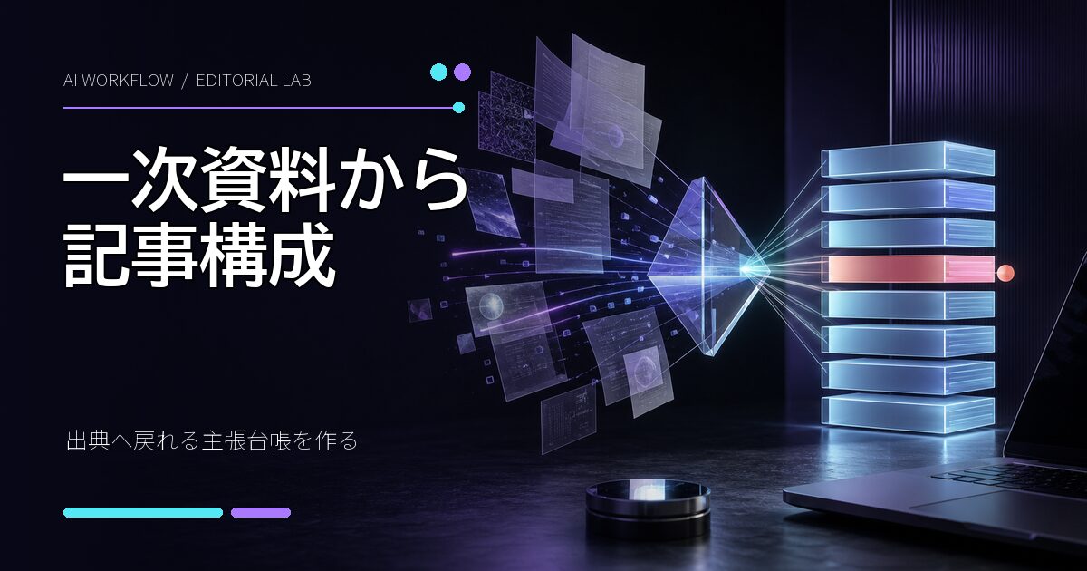 NotebookLMで一次資料から記事構成を作る方法